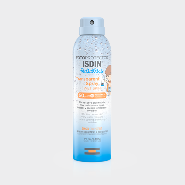 FOTOPROTECTOR ISDIN TRANSPARENT SPRAY WET SKIN PEDIATRICS SPF50 250ml